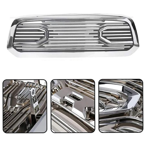 Grille For 2013-2018 RAM 1500 Big Horn Chrome Upper Front Bumper Grill W/ ASSY - Picture 3 of 11