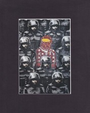 8X10 Matted Print Graffiti Art Picture, Banksy: Standing Out in Crowd
