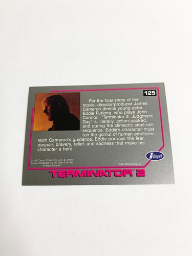 1991 Impel Terminator 2 Judgment Day Card # 125 - Picture 2 of 2