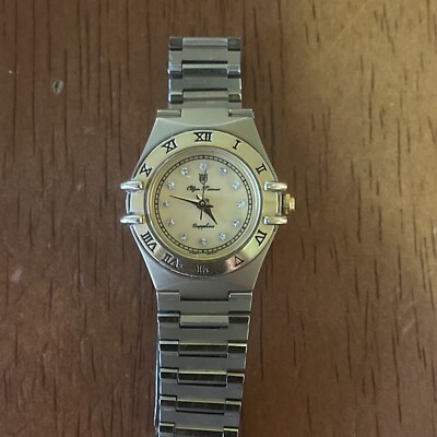 Vintage! Olym Pianus Gold Tone Sapphire Women's Watch NEW BATTERY/CRYSTAL!