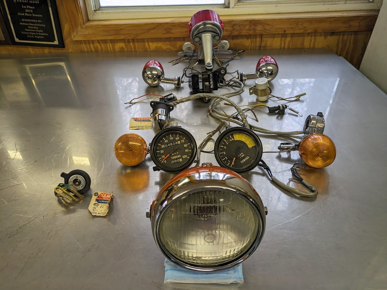 1971 Yamaha Dt1 / RT1 enduro misc. parts group. Lights, Blinkers