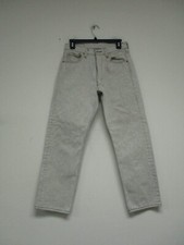 Levis 501 Jeans Mens 31 Light Gray Denim Straight Leg Button 31x29