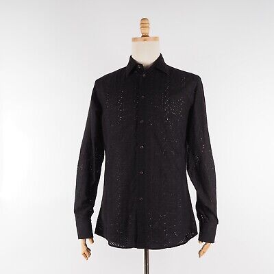 Gianni Versace Vintage 90s Men's Black Sheer Cut Long Sleeve Shirt size 50 / L | eBay Gianni Versace Vintage 90s Men's Black Sheer Cut Long Sleeve Shirt size 50 / L | eBay