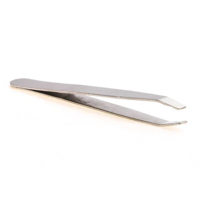 Stainless Steel Tweezers CS Beauty Satin Finish Slanted Precision Tips Sealed