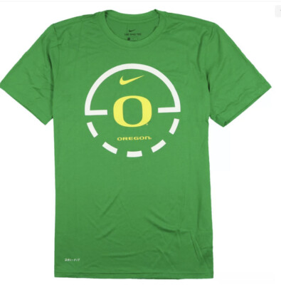 NIKE Oregon Ducks Logo T-Shirt sz XL X-Large Green Yellow