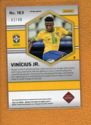 Vinicius Jr. 2021-22 Panini Mosaic FIFA Choice Red & Gold Prizm