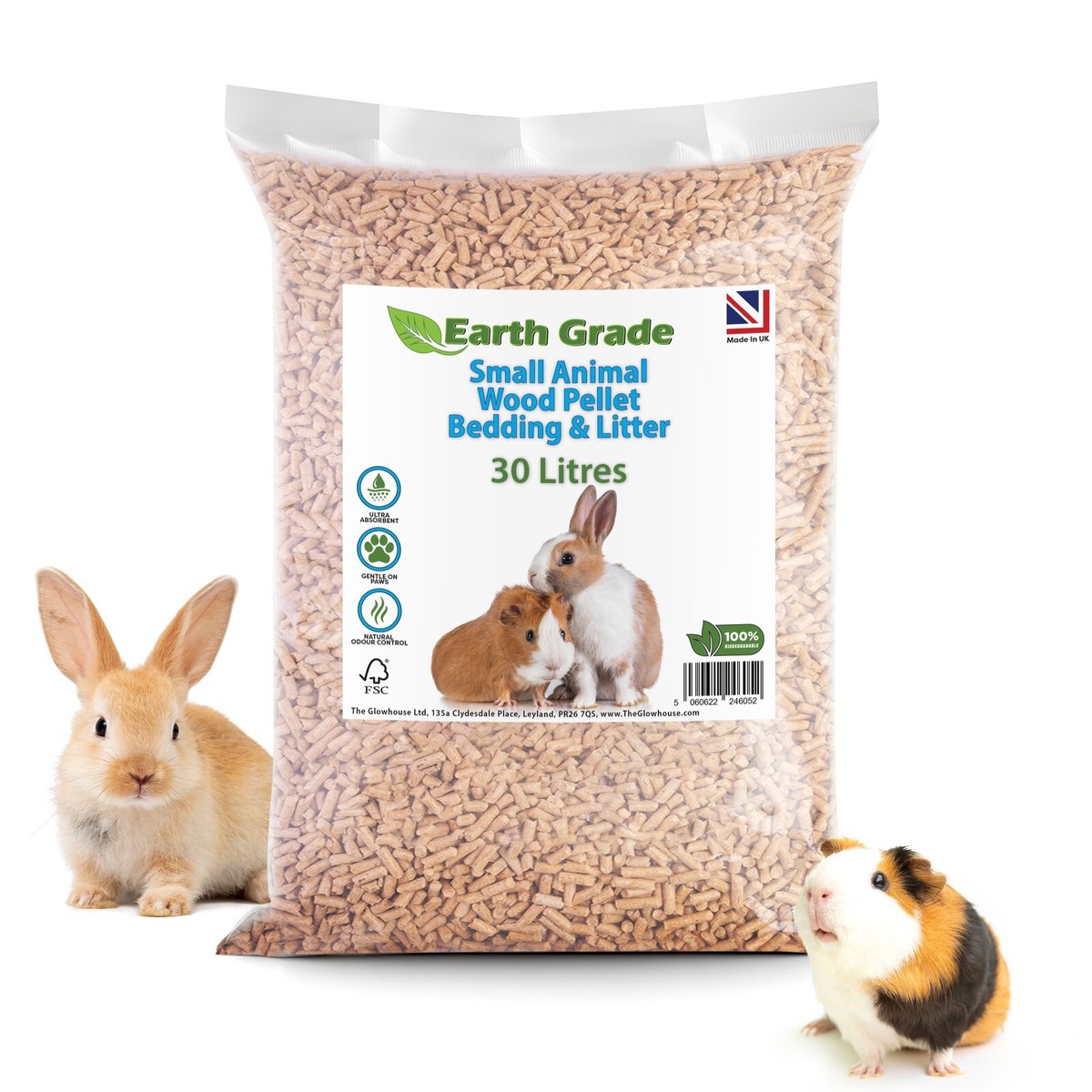 Small Animal Wood Pellet Bedding Litter Rabbits Guinea Pigs