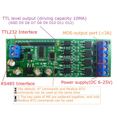 RS485 / TTL232 4 Channel MOS Transistor 8 Channel TTL Level Output Module
