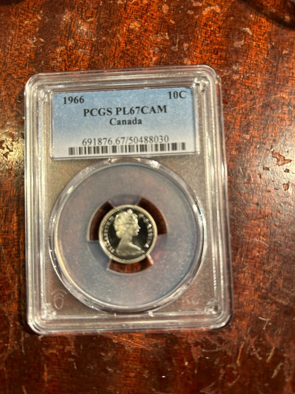 1966 Canada PL Silver Ten Cents  Dime Gem PCGS PL 67 Cam