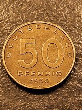 DDR - M&uuml;nze - 50 Pfennig 1950 A - Fabrik - M&uuml;nzst&auml;tte Berlin 2x gut