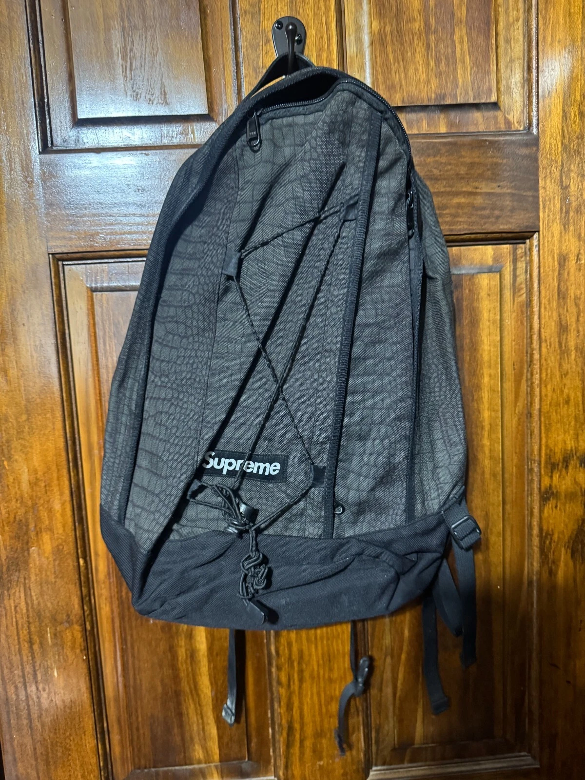 Sac à dos Supreme noir imprimé crocodile sac à dos printemps été 2013 SS13 propre !!