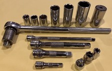 LLAVE DE TRINQUETE 1/2” CON 15 PIEZAS DE ENCHUFE. HUSKY, AUTOCRAFT, CRAFTSMAN, ENDEAVOR, STANLEY