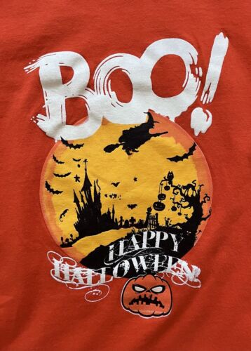 BOO ! Happy Halloween Orange T-Shirt by Gildan Men's size XL | eBay