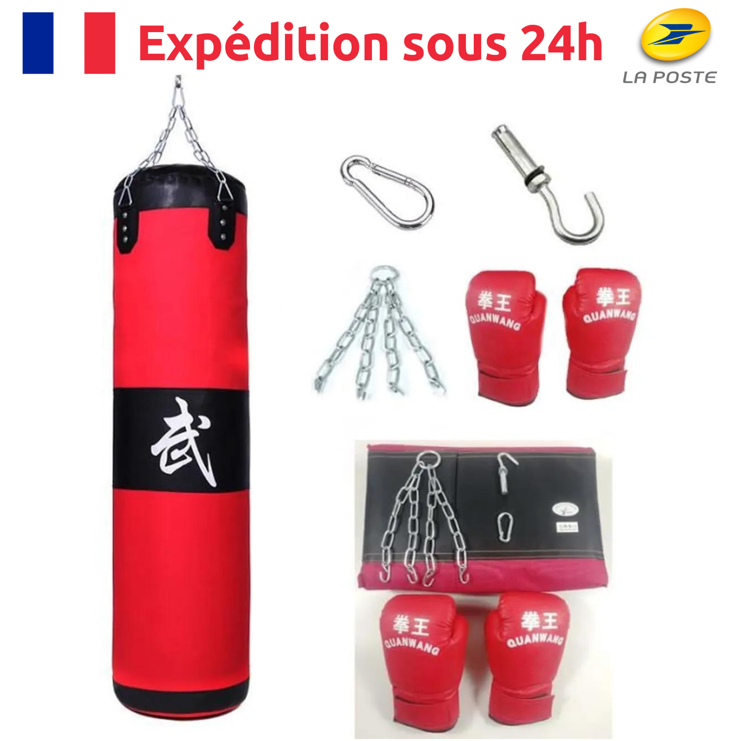 Sac de frappe suspendu et gants de boxe pour évacuer le stress au quotidien chez soi