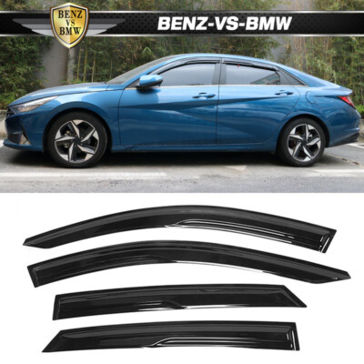 Fits 21-26 Hyundai Elantra N Sedan Tape-On Mugen Style Window Visors 4PC Acrylic