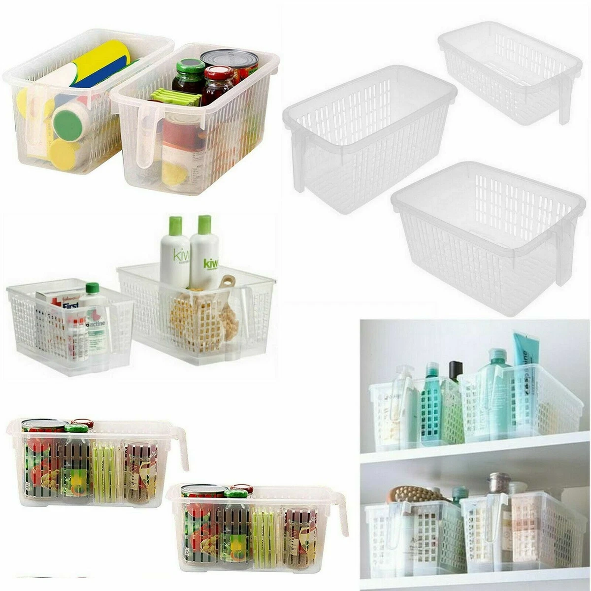 Clear Storage Baskets With Handle Plastic Storage Baskets