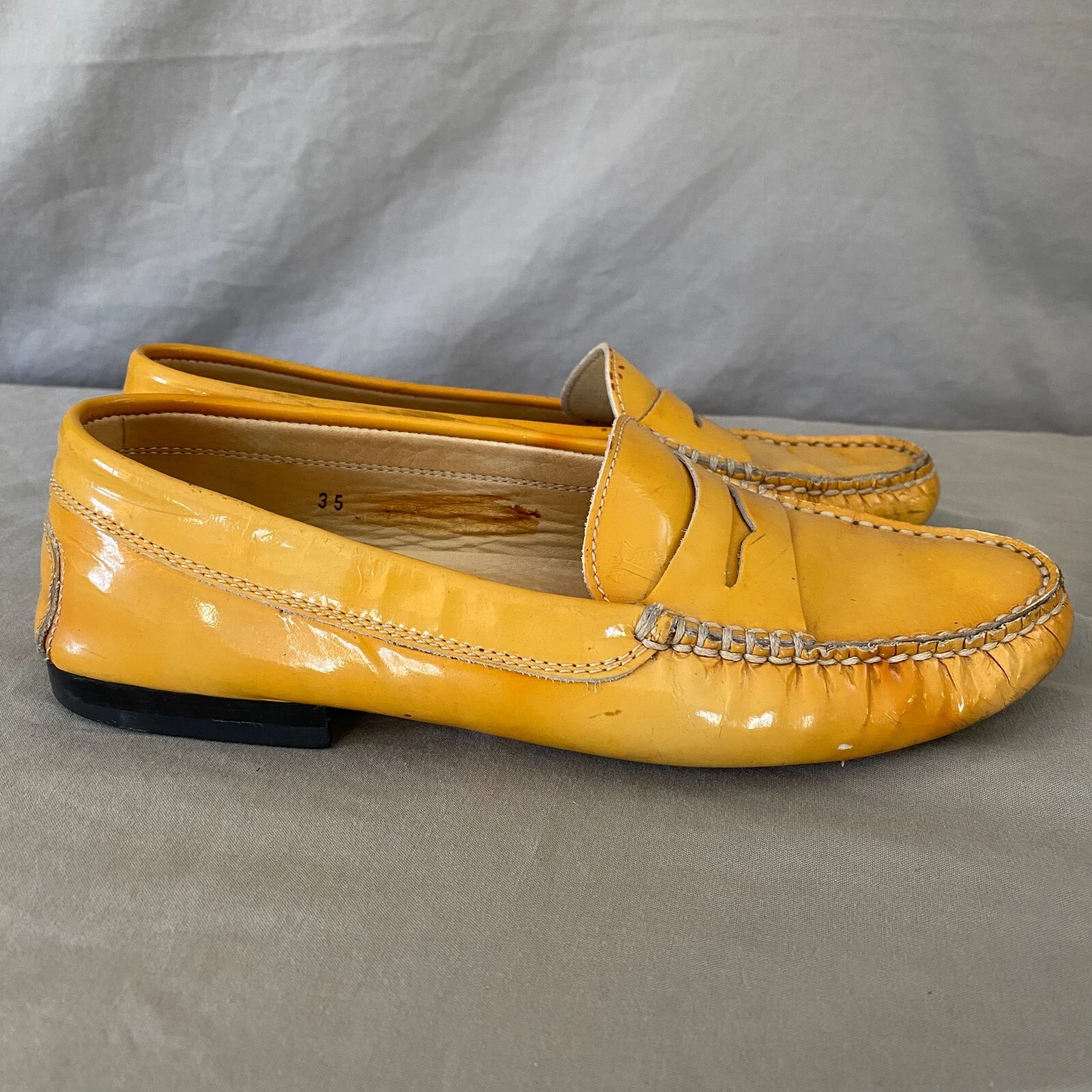 TOD’S TODS Penny mocassini donna junior taglia 3 5 US 35 EUR scarpe basse in pelle verniciata