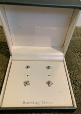 Silver Treasures Sterling Silver Earrings 2 Pairs. NWT 75