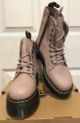 NIB Authentic Dr. Martens Jadon Leather Platform Boots Taupe Size 9