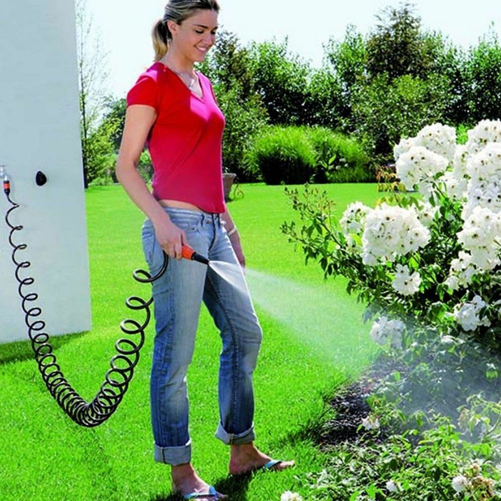 Tubo Irrigazione A Spirale 15mt - Completo Di Raccordi Per Giardino E Terrazzo - Foto 5