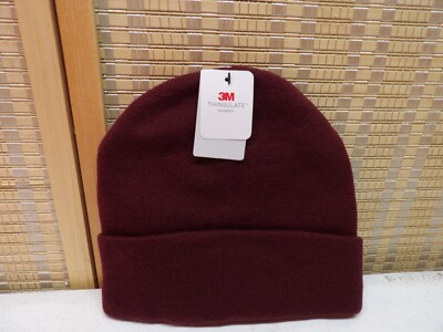 Men's West Loop 3M Thinsulate Burgundy Double Layer Knit Hat New