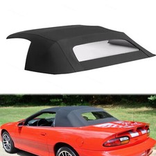 Fits 1994-2001 2002 Chevrolet Camaro Blk Convertible Soft Top Plastic Window