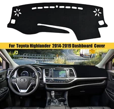 For Toyota Highlander 2014-2019 Accessories Dash Mat Dashboard Pad Cover Black