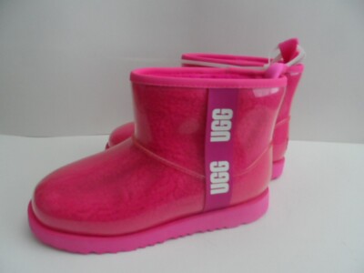 UGG Classic Clear Mini Pink Rain Boot Samba size 5
