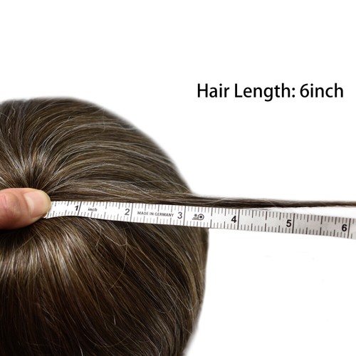 Mens Toupee Human Hair Systems Full Poly Thin Skin Hair Piece Replacement System - Picture 121 of 159