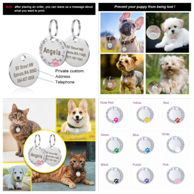 For Dogs Personalised Pet Id Tags Engraved Double Sided Pet Tags