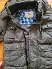 Ben Sherman Kids Gray Full Zip Hooded Puffer Jacket Coat 5/6, Mint