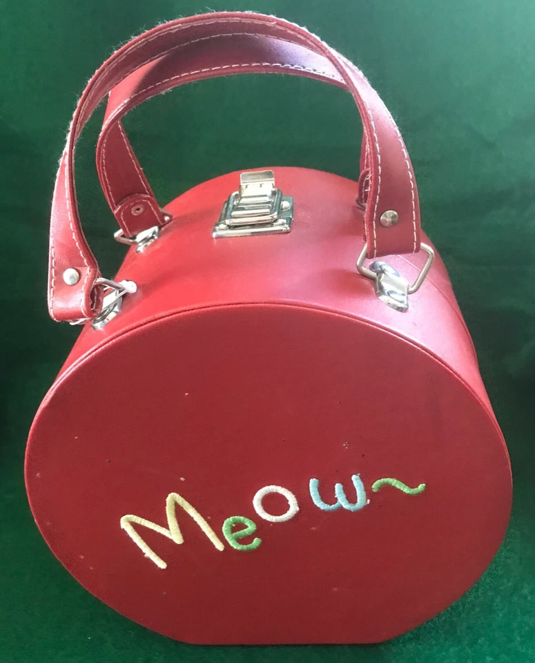 Cartera con caja de sombrero - ¡Con la palabra 'Meow~' bordada! ¡Para el amante de los gatos! Foto 2 de 4