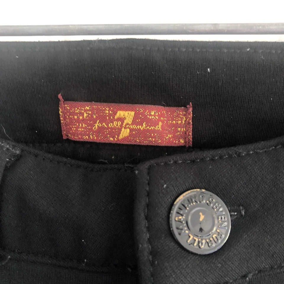 7 For All Mankind Jeggings Negros Calce Ajustado Niñas Talla 7 Usados en Excelente Condición Foto 3 de 4