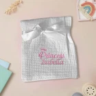 Personalised Baby Blanket Gift for New Baby Girl - Princess Design, Pink & White