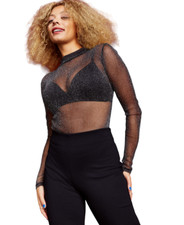 Royalty By Maluma Women's Metallic Mesh Bodysuit