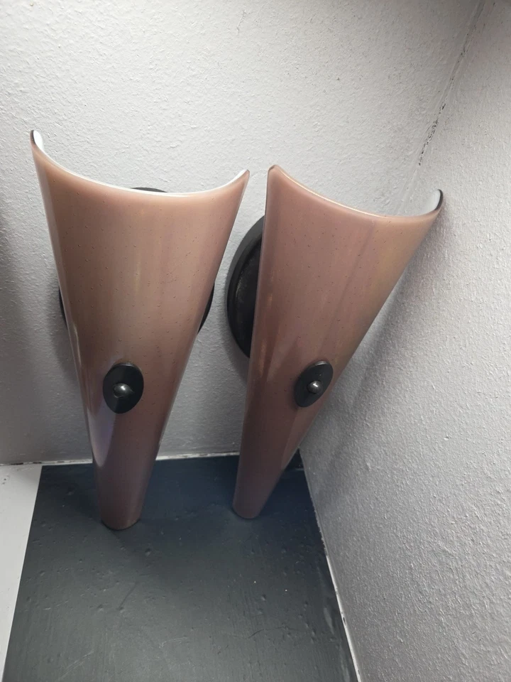 Neidhardt Lighting Wall Sconces Set Of 2 Purple Iridescence Glass Art Deco Style - Image 3 of 4