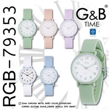 G&B Slim Ultra-Thin Unisex Quartz Watch Plastic Strap Minimalist 30m New