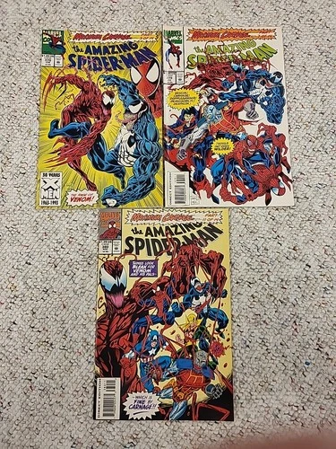 Amazing Spiderman  #378, 379, And 380.  Maximum Carnage Venom Marvel Comics