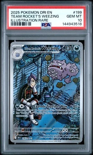 Pokemon Team Rocket's Weezing Destined Rivals Illustration Rare #199 PSA 10