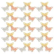 50 Pcs Wooden Decorative Labels Tiered Tray Butterfly Cutouts Mini