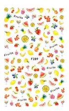 Nail Art 3D Decal Stickers Juicy Lemon banana pineapple strawberry cherry F289
