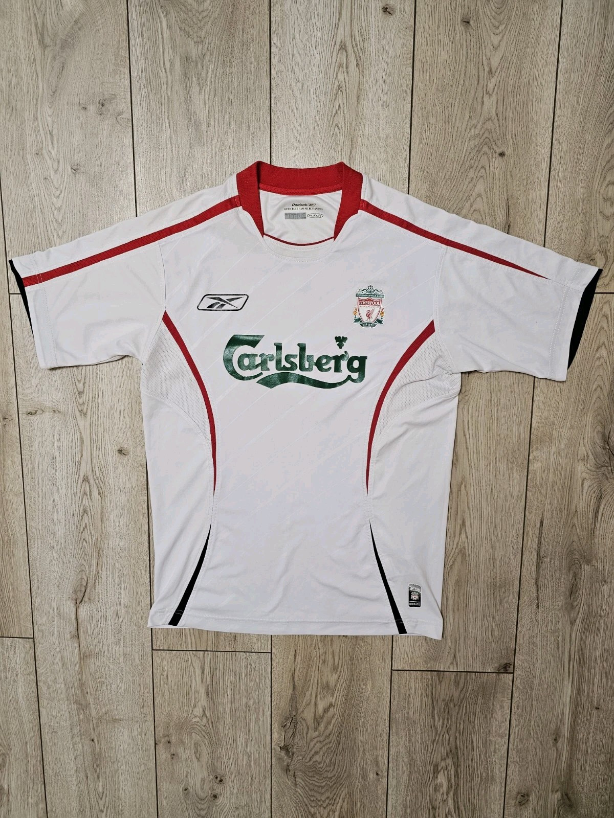 LIVERPOOL 2005 2006 AWAY FOOTBALL SHIRT SOCCER JERSEY WHITE S
