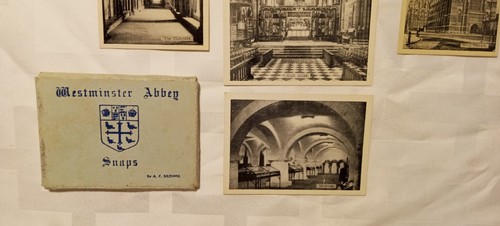 Set Of Photo Postcards (12) Featuring Westminster Abbey by A.F. Brown - Picture 8 of 10