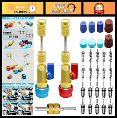 #ad 31Pcs R134A AC Valve Core Removal Tool Set High Low Pressure Installer Kit Ref $49.99