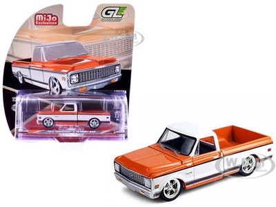 1972 CHEVROLET C-10 SHORT BED PICKUP ORANGE & WHITE 1/64 BY