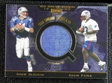 1999 Playoff Absolute SSD Team Threads Quads Drew Bledsoe Kevin Faulk #TQ17 yy4
