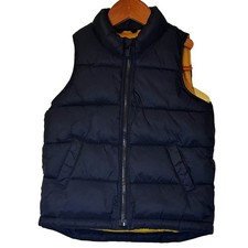 Old Navy Little Boys Navy Blue and Yellow Zip Up Puffer Vest Size 5T