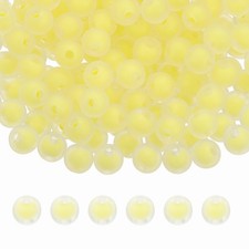 200 Pcs Acrylic Beads, 2mm Cute Beads for Bracelets, Frosted Yellow