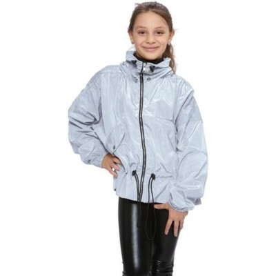 Girls Windbreaker Shower Proof Jacket White Lightweight Stylish Age 5-13