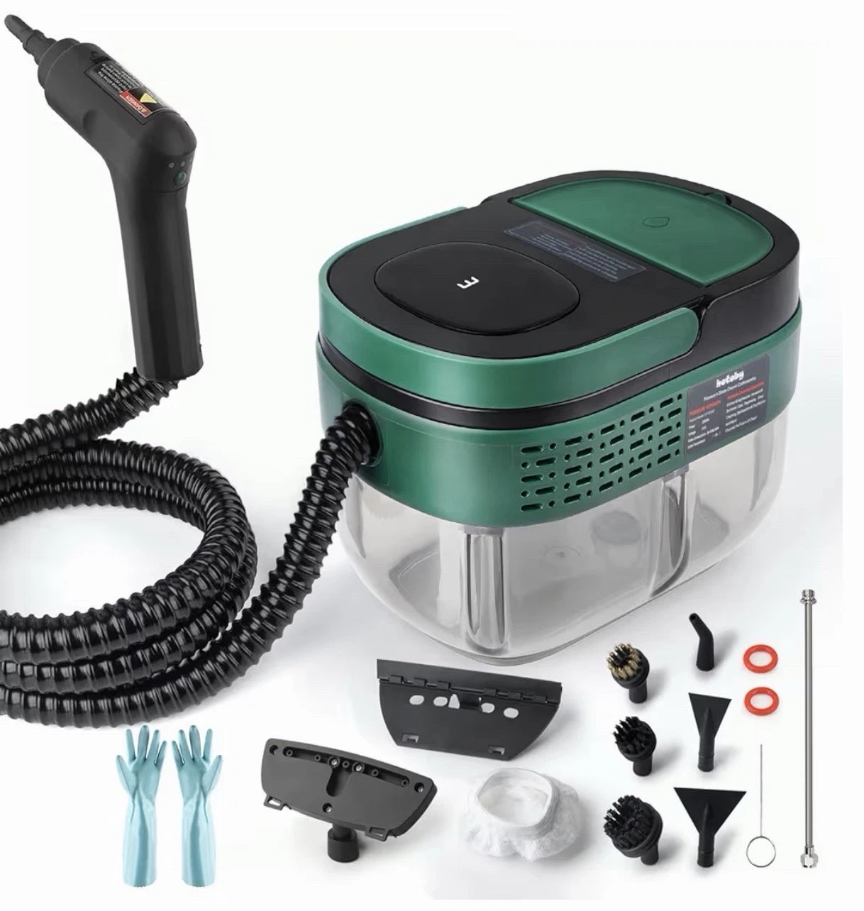 Handheld Steam Cleaner with Handle Control, 1.6L Large Water Tank, 3-Level Adjus